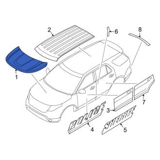 New OEM Hood Decal Fits, 2016-2019 Ford Explorer - Part # GB5Z6320000AA