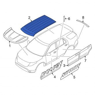 New OEM Roof Decal Fits, 2016-2019 Ford Explorer - Part # GB5Z7820000AA