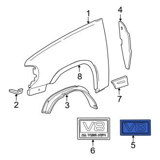 New OEM Front Fender Emblem Fits, 1998-2000 Ford Explorer - Part # F87Z7842528UA