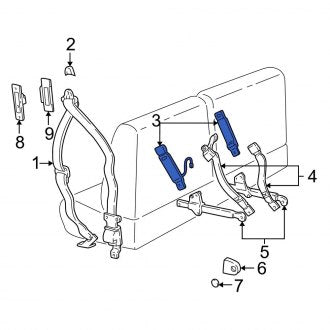New OEM Front Right Seat Belt Receptacle Fits, 1998-1999 Ford Explorer - Part # F87Z7861202DDD