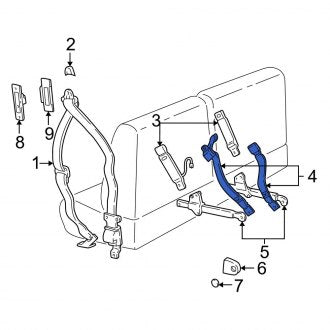 New OEM Front Center Seat Belt Lap and Shoulder Belt Fits, 1995-1998 Ford Explorer - Part # F57Z78611B60D