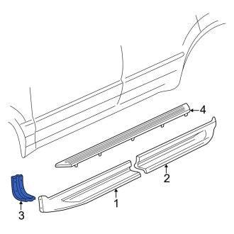 New OEM Rocker Panel Molding Reinforcement Fits, 1995-2001 Ford Explorer - Part # XL2Z16474AA