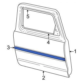 New OEM Rear Left Door Molding Fits, 1998 Ford Explorer - Part # F57Z7825557BAA