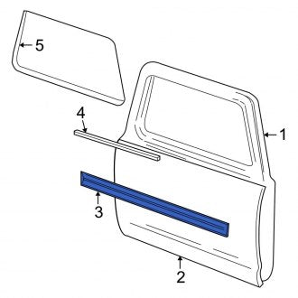 New OEM Rear Left Door Molding Fits, 1999-2001 Ford Explorer - Part # XL2Z7825557BAPTM
