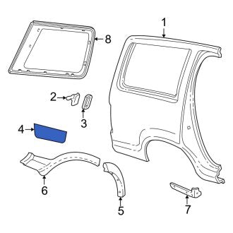 New OEM Rear Right Body Trim Molding Fits, 1995-1999 Ford Explorer - Part # F5TZ7829038CB