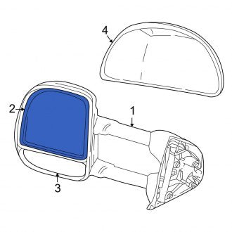 New OEM Front Left Upper Door Mirror Glass Fits, 2000-2005 Ford Excursion - Part # 4C7Z17K707BA