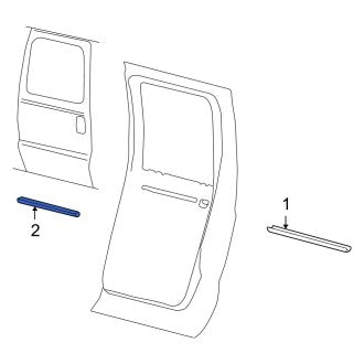New OEM Rear Door Molding Fits, 2004-2005 Ford Excursion - Part # 4C7Z7825556AAD