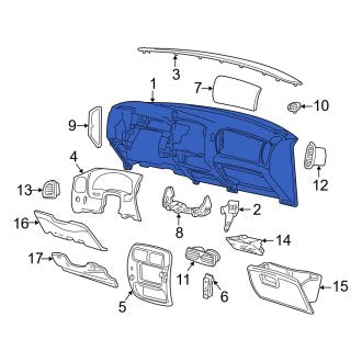 New OEM Dashboard Panel Fits, 2005 Ford Ranger - Part # 4L5Z1004320BAA