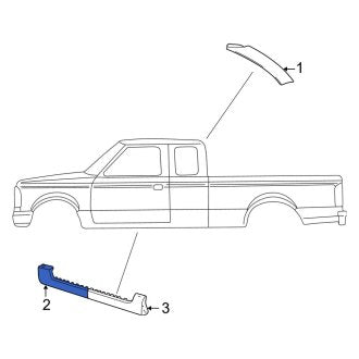 New OEM Front Left Rocker Panel Guard Fits, 2004-2005 Ford Sport Trac - Part # 4L2Z3510177AAA