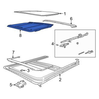 New OEM Sunroof Cover Fits, 2003 Ford Explorer - Part # 3L2Z78519A02AAB