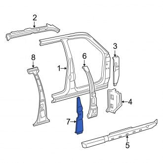 New OEM Right Inner Body B-Pillar Reinforcement Fits, 2001-2003 Ford Explorer - Part # 1L5Z3524382AA