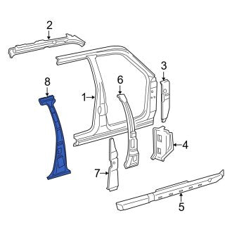New OEM Left Inner Body B-Pillar Reinforcement Fits, 2001-2003 Ford Explorer - Part # 1L5Z3524383AA