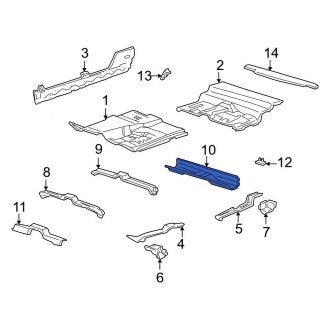 New OEM Rear Floor Pan Crossmember Fits, 2001-2005 Ford Sport Trac - Part # 1L5Z3510780AA