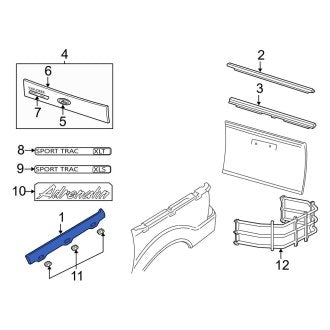 New OEM Rear Left Truck Bed Molding Fits, 2001-2005 Ford Sport Trac - Part # 1L5Z99291A41AAA