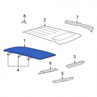 New OEM Roof Panel Fits, 2008-2010 Ford Sport Trac - Part # 8A2Z7850202D
