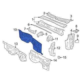 New OEM Front Firewall Fits, 2006-2010 Ford Explorer - Part # 7L2Z7801610A