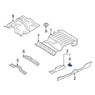 New OEM Rear Floor Pan Reinforcement Fits, 2007-2010 Ford Sport Trac - Part # 7A2Z78111C32A