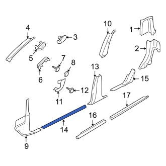 New OEM Rear Left Inner Door Sill Plate Fits, 2006-2010 Ford Explorer - Part # 6L2Z7813229AAD
