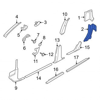 New OEM Right Upper Body D-Pillar Trim Panel Fits, 2007-2010 Ford Sport Trac - Part # 7A2Z7831004AAB
