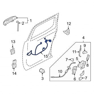 New OEM Rear Right Door Wiring Harness Fits, 2008-2010 Ford Sport Trac - Part # 7L2Z14632AA