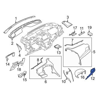 New OEM Right Outer Instrument Panel Molding Fits, 2015-2019 Lincoln MKC - Part # EJ7Z7804338CA
