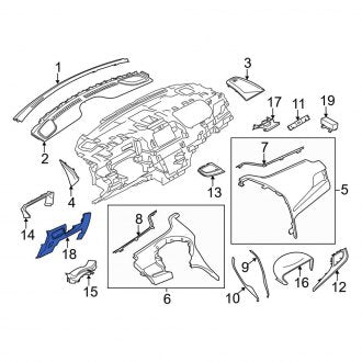 New OEM Lower Instrument Panel Trim Panel Fits, 2015-2019 Lincoln MKC - Part # EJ7Z7804459AA