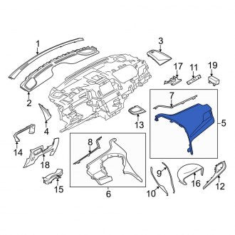 New OEM Right Instrument Panel Trim Panel Fits, 2015-2019 Lincoln MKC - Part # EJ7Z78044F58AD