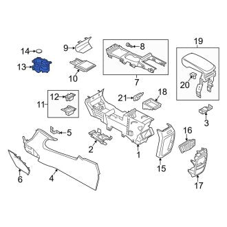 New OEM Console Cup Holder Fits, 2017-2019 Lincoln MKC - Part # GJ7Z7813562AA