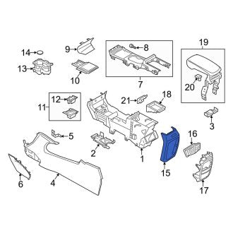 New OEM Rear Console Trim Panel Fits, 2015-2019 Lincoln MKC - Part # EJ7Z78045E24BC