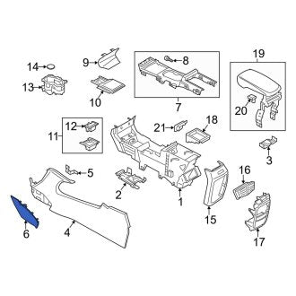 New OEM Right Lower Console Panel Fits, 2015-2019 Lincoln MKC - Part # EJ7Z7804608AK