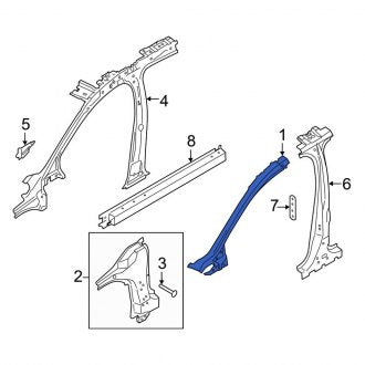 New OEM Left Upper Body A-Pillar Fits, 2015-2019 Lincoln MKC - Part # EJ7Z7802505A