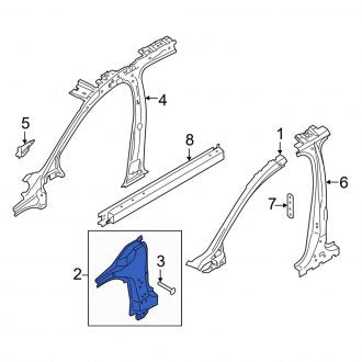 New OEM Left Lower Body A-Pillar Fits, 2015-2018 Lincoln MKC - Part # EJ7Z7802501A