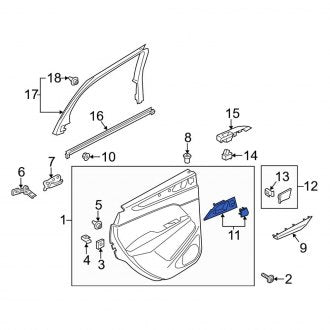 New OEM Rear Right Door Panel Insert Fits, 2015-2019 Lincoln MKC - Part # EJ7Z14527AD