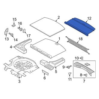New OEM Rear Cargo Cover Fits, 2015-2017 Lincoln MKC - Part # EJ7Z1745440AF