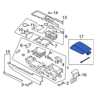 New OEM Console Lid Fits, 2020-2022 Lincoln Corsair - Part # LJ7Z7806024AB