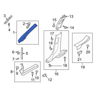 New OEM Right Body A-Pillar Trim Panel Fits, 2020-2024 Lincoln Corsair - Part # LJ7Z7803598AD