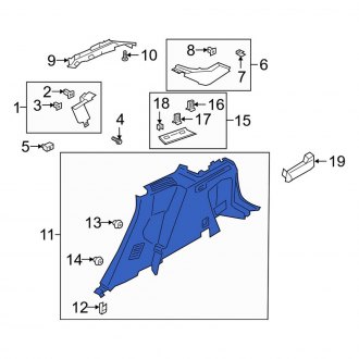 New OEM Rear Right Interior Quarter Panel Trim Panel Fits, 2020 Lincoln Corsair - Part # LJ7Z7831012AB