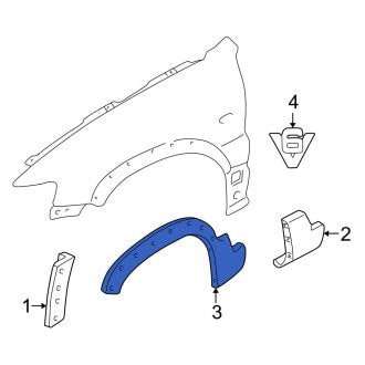 New OEM Front Right Lower Fender Molding Fits, 2001-2002 Ford Escape - Part # YL8Z16038BAA