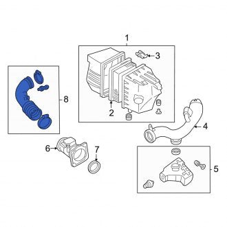 New OEM Engine Air Intake Hose Fits, 2007-2008 Ford Escape - Part # 6L8Z9F843B