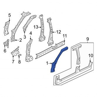 New OEM Right Body A-Pillar Fits, 2001-2007 Ford Escape - Part # YL8Z7802500BA