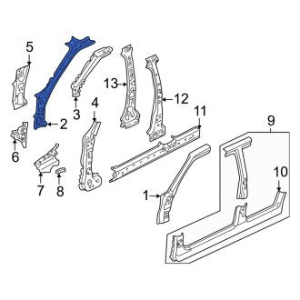 New OEM Left Upper Body A-Pillar Fits, 2001-2012 Ford Escape - Part # 8L8Z7802509A