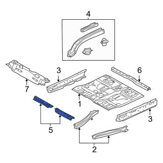 New OEM Left Floor Side Rail Reinforcement Fits, 2001-2012 Ford Escape - Part # YL8Z78107A95AA