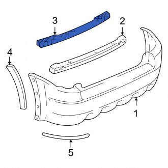 New OEM Rear Bumper Impact Absorber Fits, 2001-2004 Ford Escape - Part # YL8Z17C829BA
