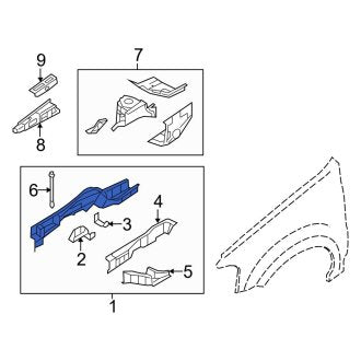 New OEM Front Right Lower Frame Side Member Assembly Fits, 2006-2012 Ford Escape - Part # 8L8Z7810008A