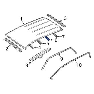 New OEM Center Roof Panel Reinforcement Fits, 2005-2012 Ford Escape - Part # 7L8Z7850222A