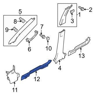 New OEM Front Left Liftgate Trim Scuff Plate Fits, 2008-2012 Ford Escape - Part # 8L8Z7813209AC