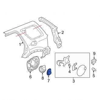 New OEM Rear Fuel Filler Neck Mount Plate Fits, 2001-2008 Ford Escape - Part # 4L8Z7828646AA