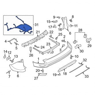New OEM Rear Parking Aid System Wiring Harness Fits, 2013-2015 Ford Escape - Part # CV6Z15K868NJA