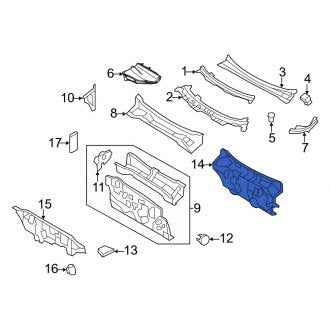 New OEM Inner Cowl Insulator Fits, 2008-2012 Ford Escape - Part # 9L8Z7801670A