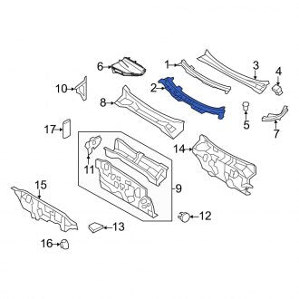 New OEM Cowl Support Fits, 2010-2012 Ford Escape - Part # AL8Z7802012A